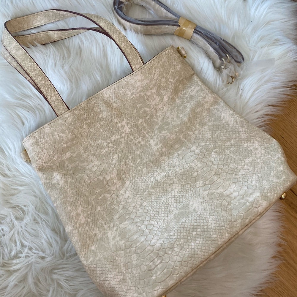 Charming Charlie’s crocodile print leather bag